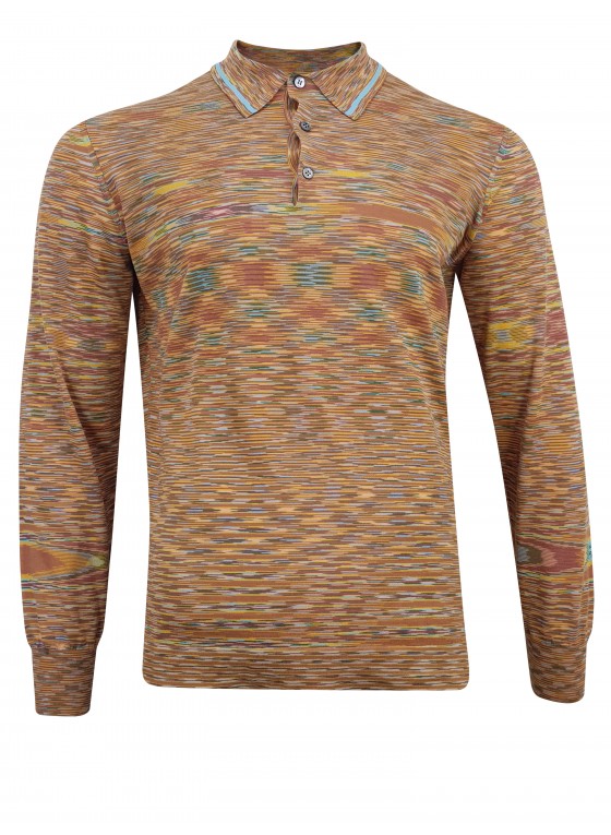 MISSONI ORANGE LONG SLEEVE POLO MUN00148-BK00H4-FM04W