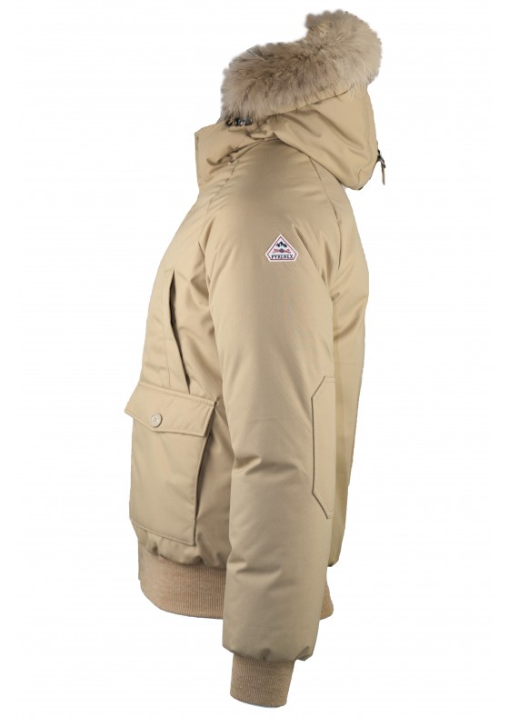 Pyrenex Mistral hooded bomber-style down jacket Beige HMM015