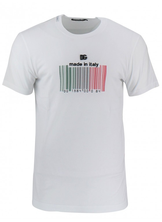 DOLCE & GABBANA BARCODE T SHIRT G8NV2Z-G7B8D - WHITE HW3PV  DOLCE & GABBANA BARCODE T SHIRT G8NV2Z-G7B8D - WHITE HW3PV