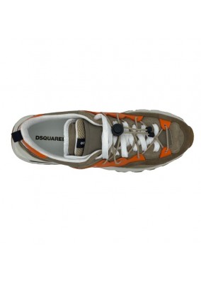 DSQUARED DSQ 3 Tabs Sneakers-Mud, Grey and Orange- SNM0210-21304356-M2206