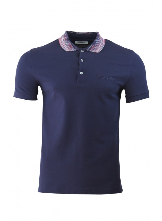 Missoni short sleeve trim polo Navy