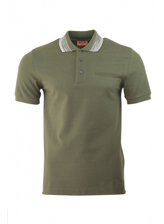 Missoni short sleeve trim polo Olive 