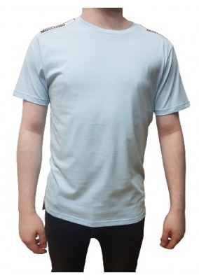 Moschino Pale blue Shoulder Patch T Shirt - V1916-0333