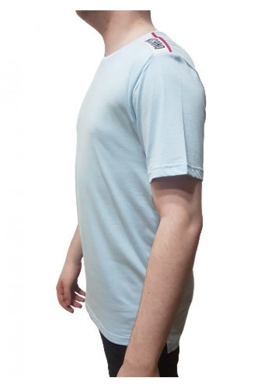 Moschino Pale blue Shoulder Patch T Shirt - V1916-0333