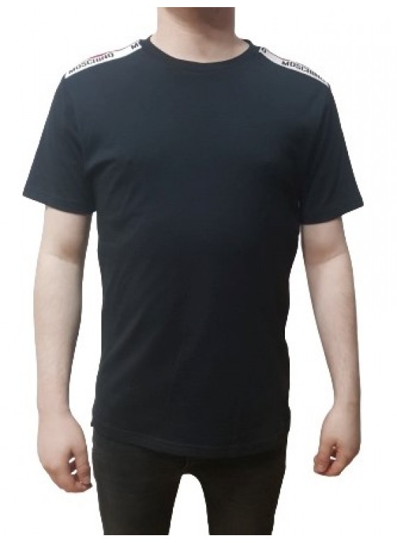 Moschino Black Shoulder Patch T Shirt - V1916-0555