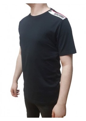 Moschino Black Shoulder Patch T Shirt - V1916-0555