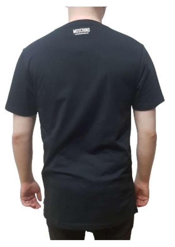 Moschino Black Shoulder Patch T Shirt - V1916-0555