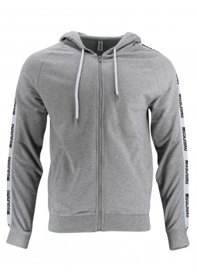 Moschino Grey Hooded zip Sweatshirt with side print - V1707-0489