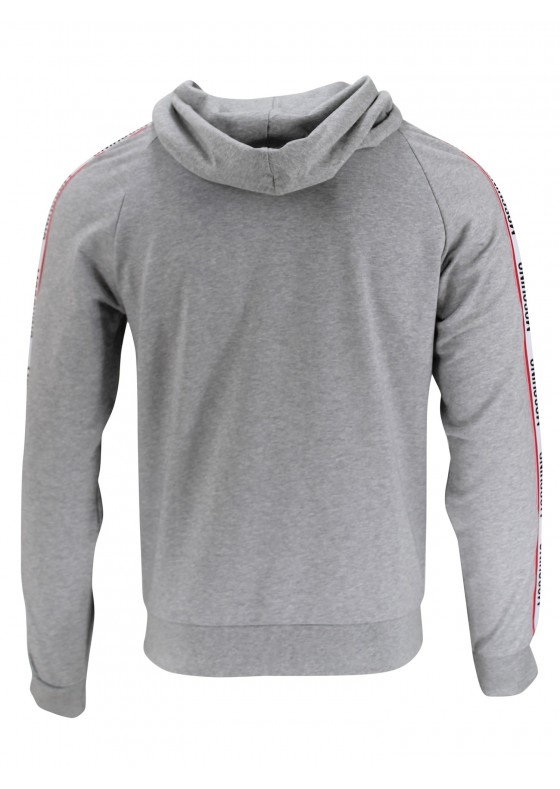 Moschino Grey Hooded zip Sweatshirt with side print - V1707-0489