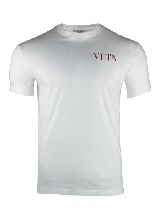 VALENTINO CHEST LOGO PRINT T-SHIRT - WHITE VV3MG10 V7H  VALENTINO CHEST LOGO PRINT T-SHIRT - WHITE VV3MG10 V7H
