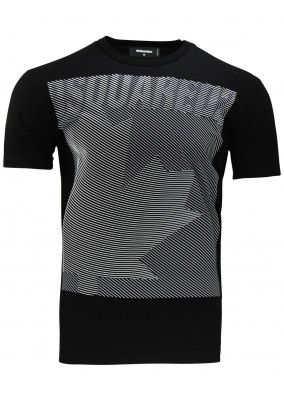 DSQUARED2 Leaf Black T-shirt with 3D logo print S74GD0862