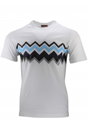 MISSONI MULTI WHITE-BLUE-BLACK T-SHIRT US23SL19 MISSONI MULTI WHITE-BLUE-BLACK T-SHIRT US23SL19