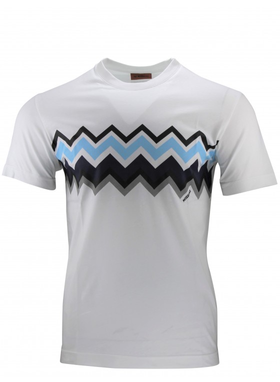 MISSONI MULTI WHITE-BLUE-BLACK T-SHIRT US23SL19