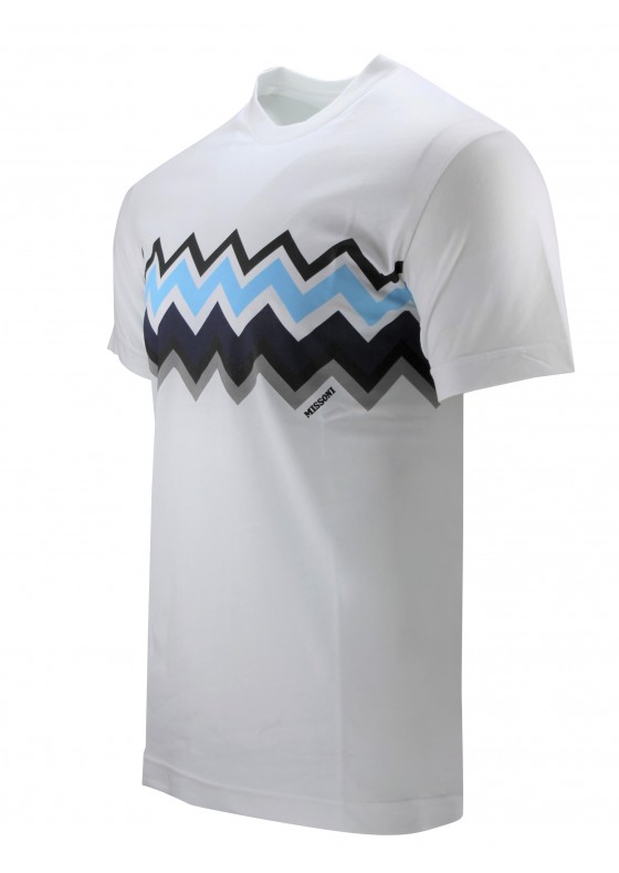 MISSONI MULTI WHITE-BLUE-BLACK T-SHIRT US23SL19