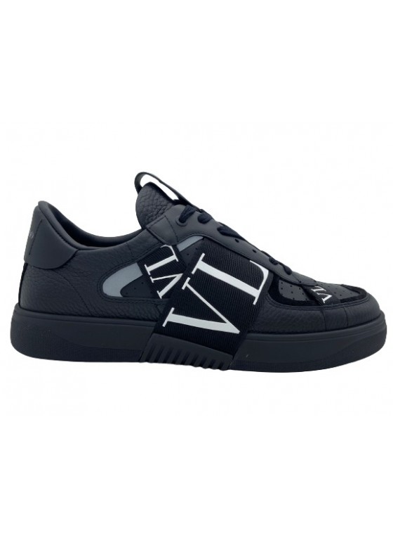 Valentino Low-Top Calfskin VL7N Sneaker With Bands - Black Valentino Low-Top Calfskin VL7N Sneaker With Bands - Black